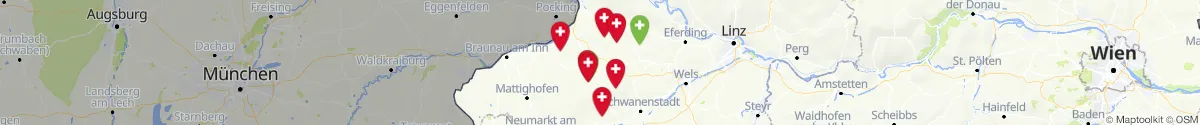Kartenansicht für Apotheken-Notdienste in der Nähe von Tumeltsham (Ried, Oberösterreich)